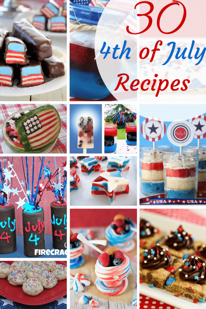 30 Red, White & Blue 4th of July Recipes #jbbb http://jennsblahblahblog.com