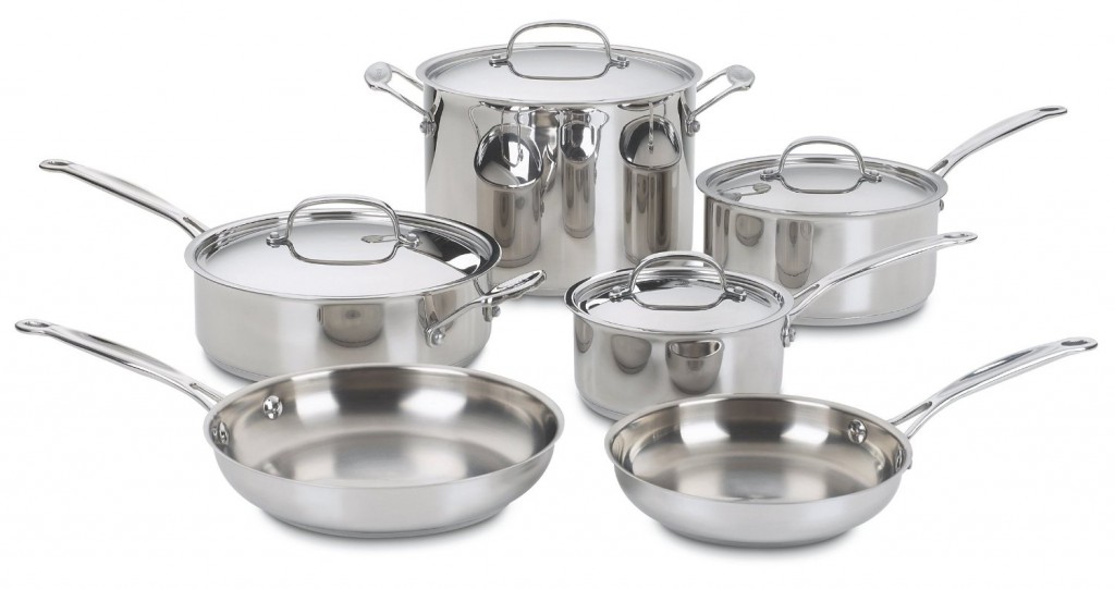 10p Piece Set of Cuisinart Chef’s Classic Stainless Cookware 
