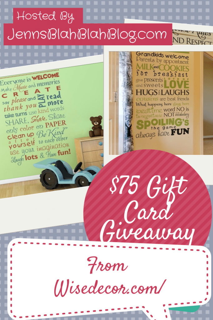 wall decor giveaway button with quotes on it