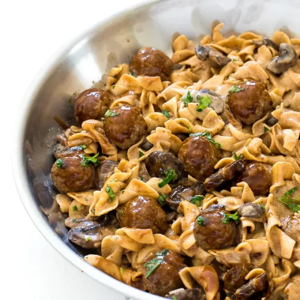 One Pan Meatball Stroganoff