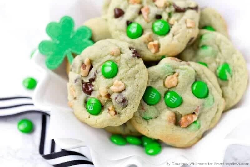 Pistachio and Chocolate Leprechaun Cookies