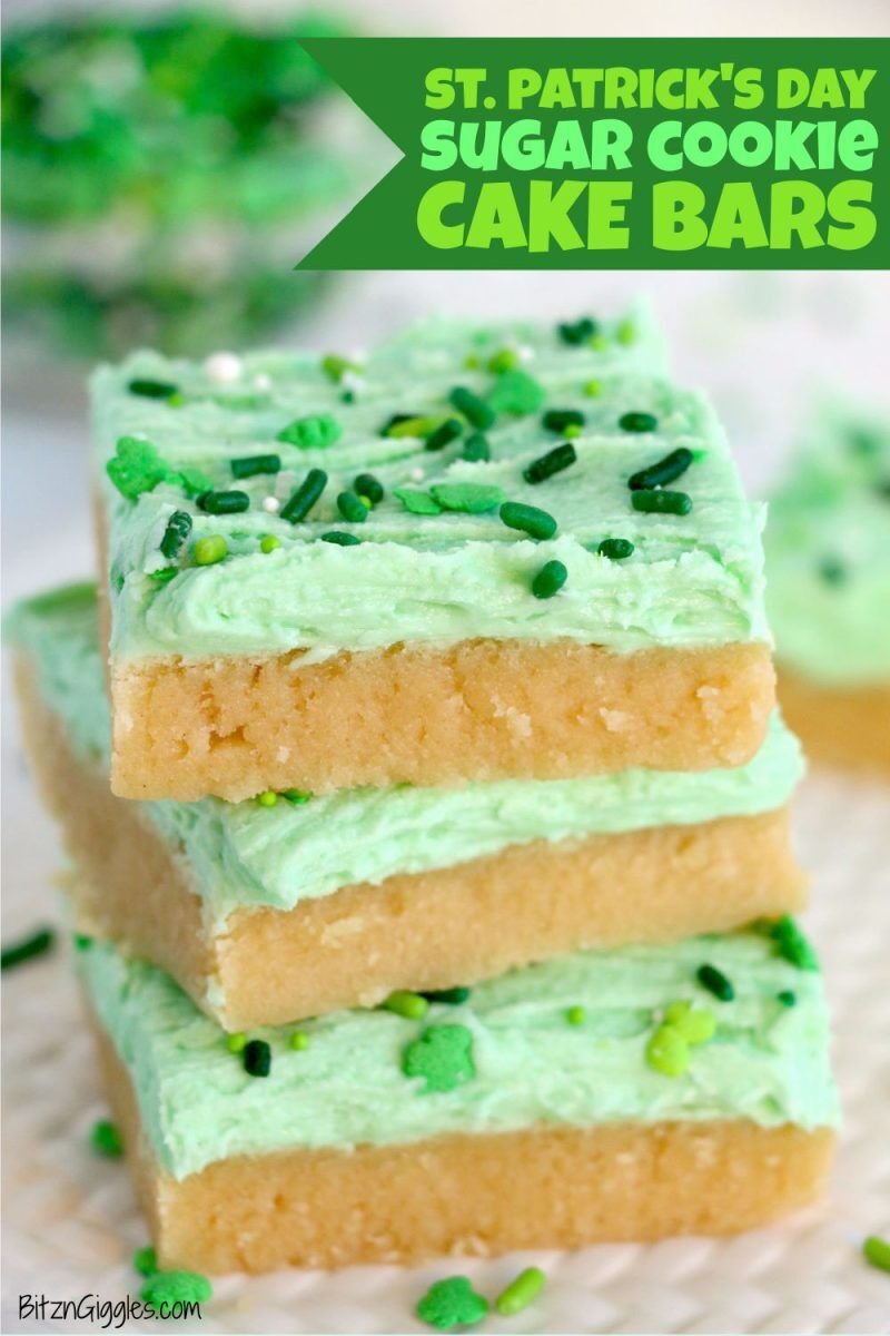 St. Patrick’s Day Sugar Cookie Cake Bars