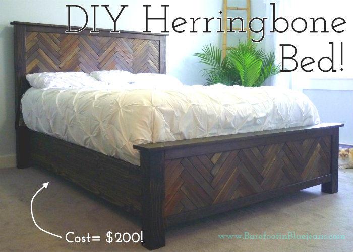 Diy Project How To Herringbone Bed, Diy Herringbone Headboard Plans